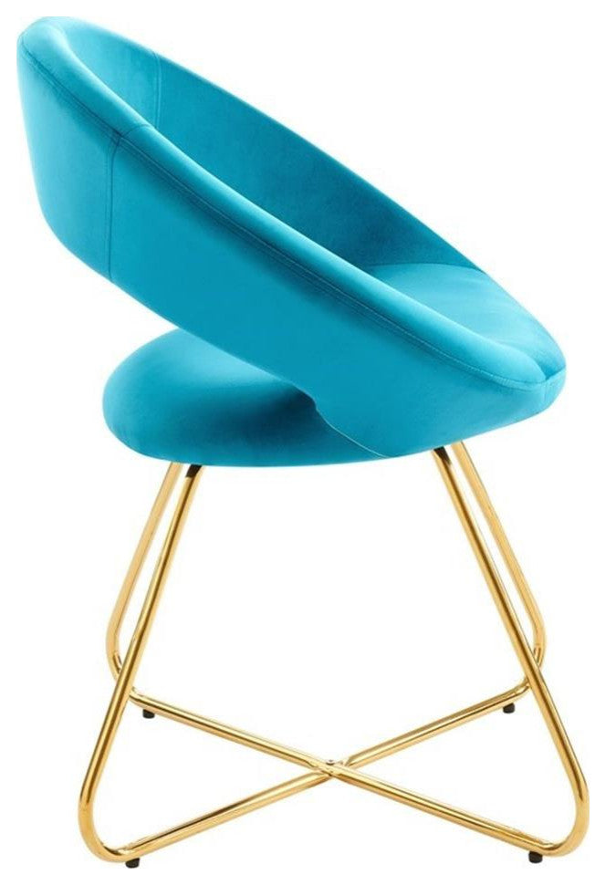 Nouvelle Performance Velvet Dining Chair Set of 2 Gold Blue