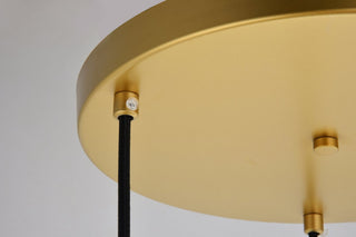 Midcentury Modern Brass And Frosted White 3-Light Pendant