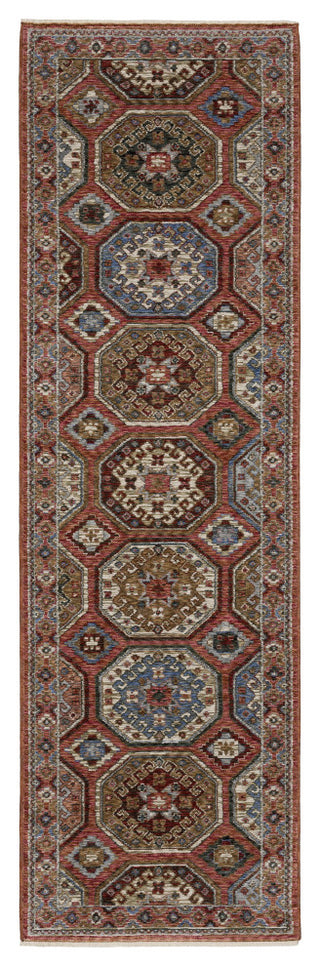 Hanford Panel Medallion Pink/Red Fringe Edge Area Rug Runner