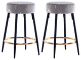 Minimalist Round Bar Stools, Grey-Bronzing, 24 Inch