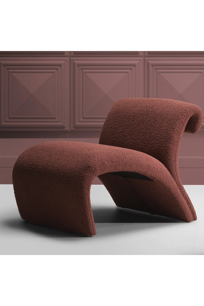 BouclÃ© Curved Accent Chair | Eichholtz Vignola, Red
