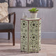 GDF Studio Wembaum Indoor 14 Inch Crackle Finish Sunburst Iron Side Table, Crackle Green