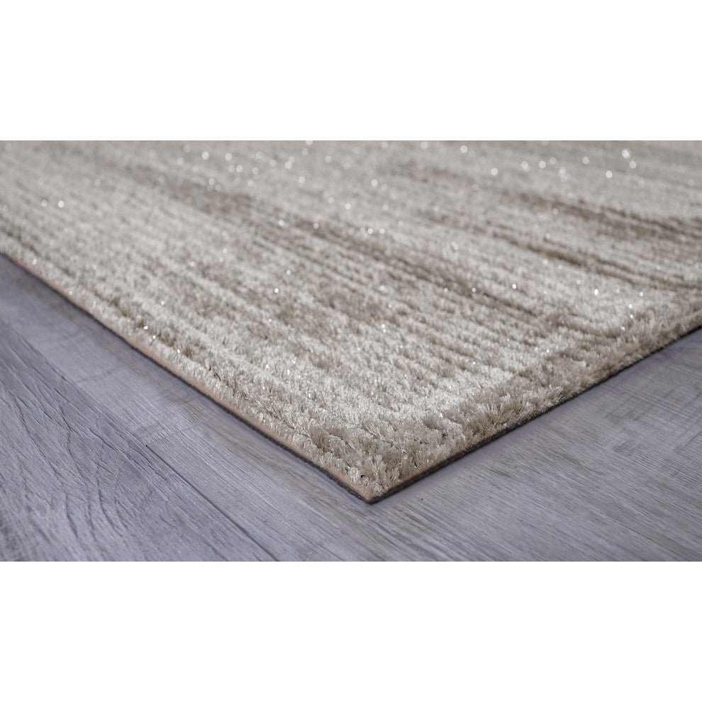 2" x 8" White Modern Shimmery Runner Rug