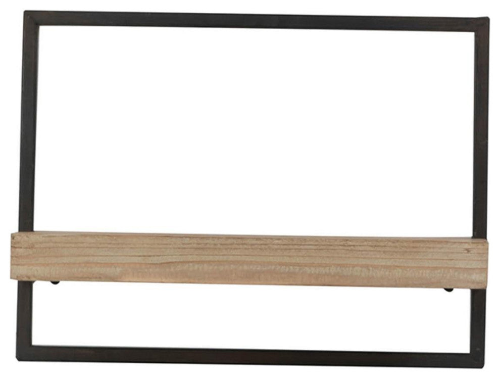 Minimalist Modern Natural and Black Wooden Wall Shelf