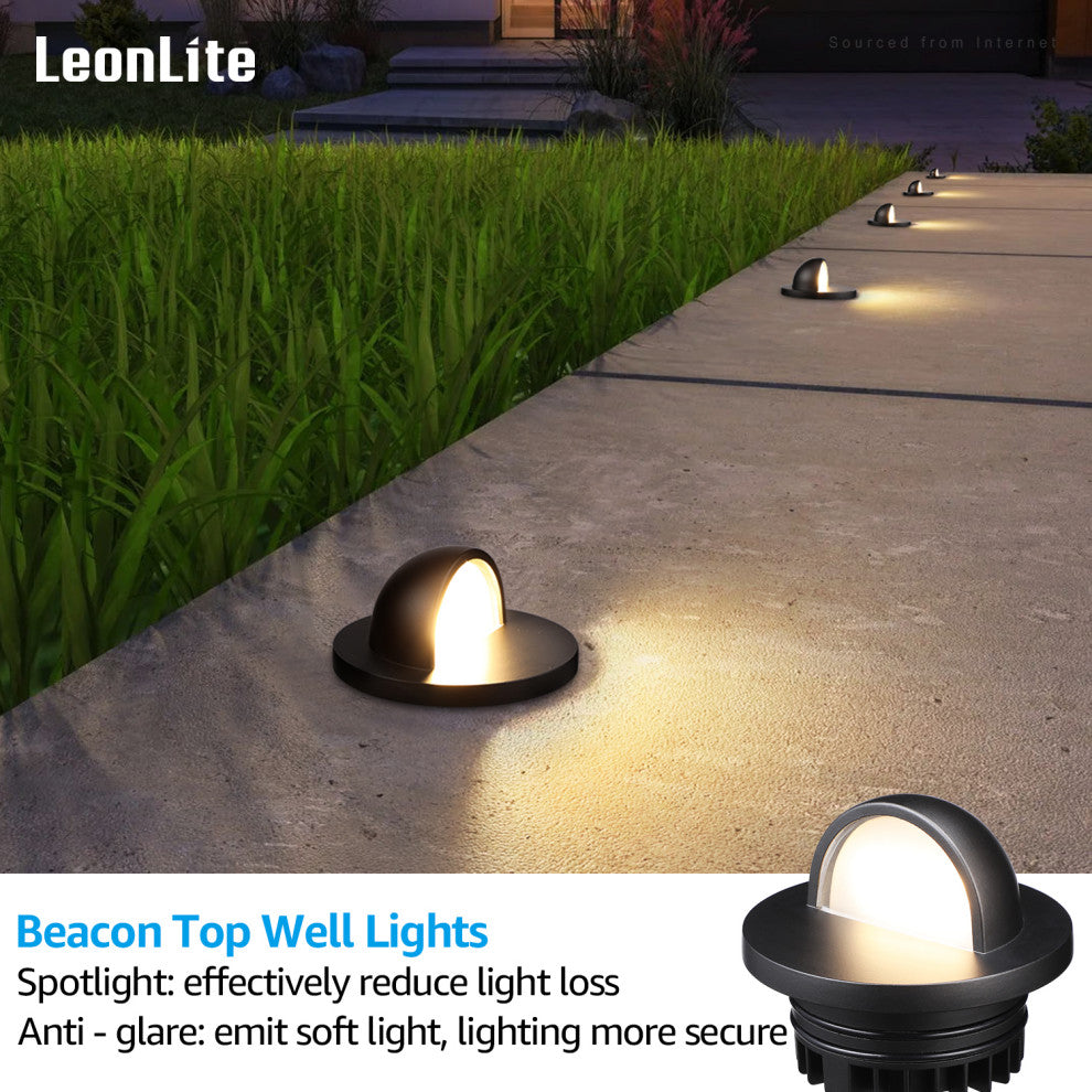 LEONLITE 6W Well Lights, Ground Landscape Light Outdoor, Pack of 6