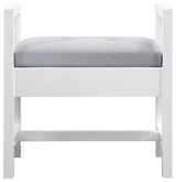 Addison 24.5" Upholsted Bench, Glossy White