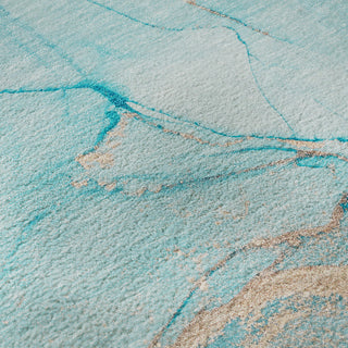 Premium Machine Washable Mayfield AMF510 Teal 3' x 5' Rug