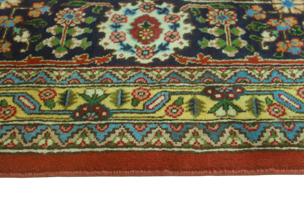 Super Vintage Distressed Colson Rust/Navy Rug, 11'5 x 15'10