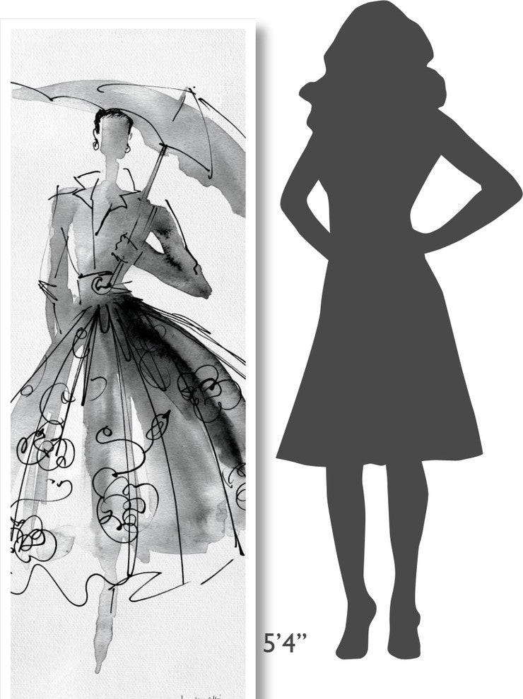 "Fashion Sketchbook VI" Digital Paper Print by Anne Tavoletti, 26"x74"