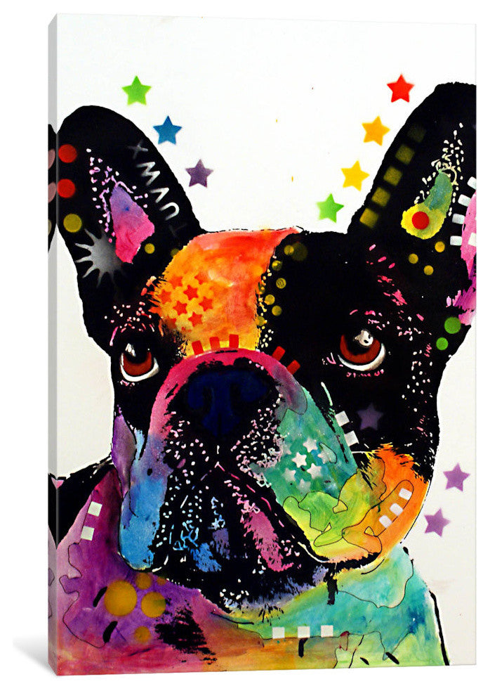 "French Bulldog I Gallery" by Dean Russo, 40x26x1.5"