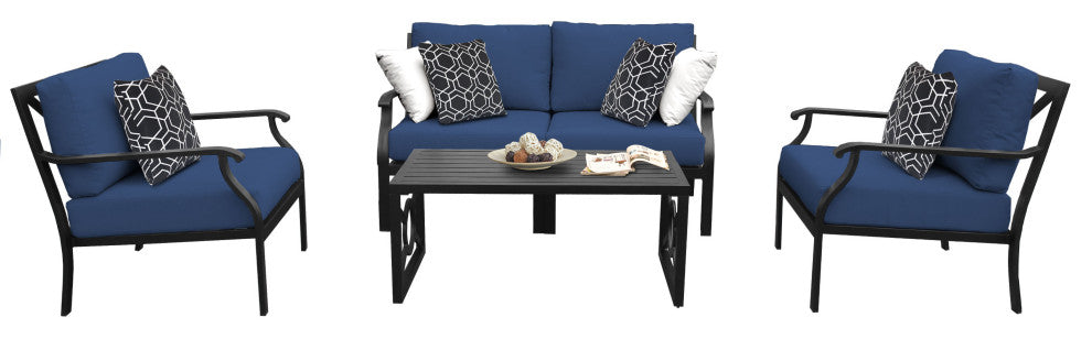 kathy ireland Madison Ave. 5 Piece Aluminum Patio Furniture Set 05c, Midnight