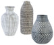 Uttermost - 17716 - Vases, S/3 - Natchez - Gray, Charcoal, And Natural Beige