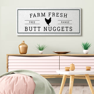 Farm Fresh Butt Nuggets Funny Chicken Word Design, 20"x48"
