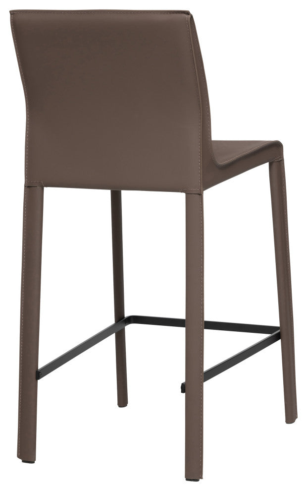 Elite Living Stan Leather 26" Counter Height Bar Stool, Mink Brown