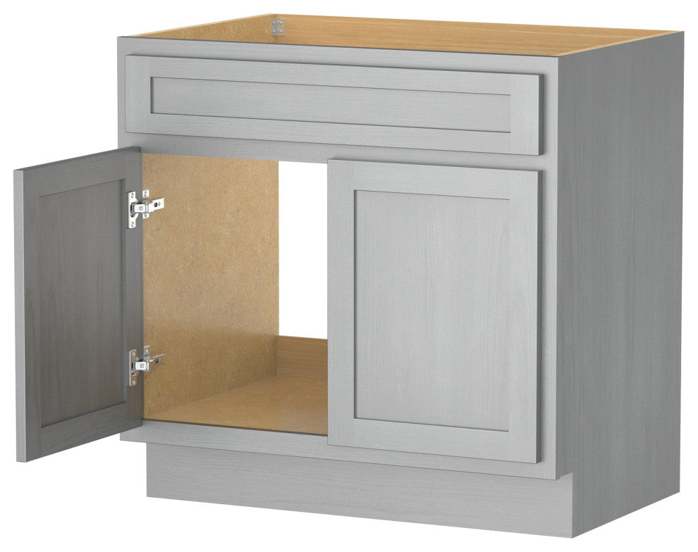 Vanity Art Vanity Base Cabinet, No Top, 33", Silver