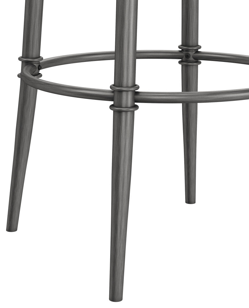 Hillsdale Jennings Wood and Metal Bar Height Swivel Stool with Wood Seat