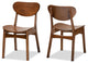 Kobell Mid-Century Modern Walnut Brown Wood Dining Chair, Set of 2