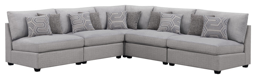 Cambria 5-piece Upholstered Modular Sectional Sofa Grey