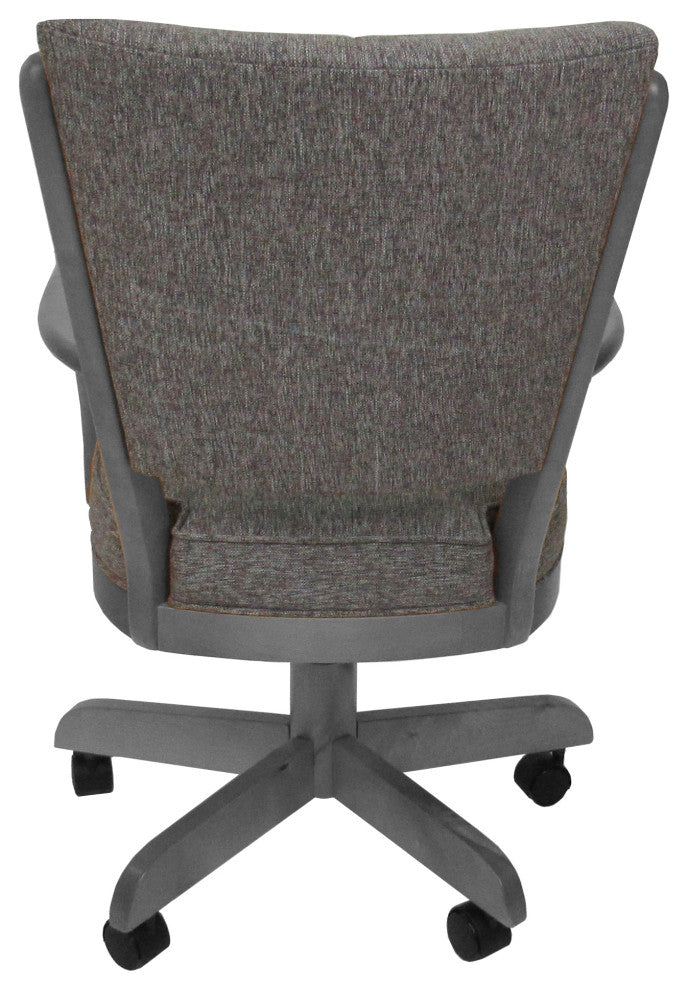 Classic Caster Swivel Dining Chair on Wheels, Solid Wood, Mojave Grey - Light Grey