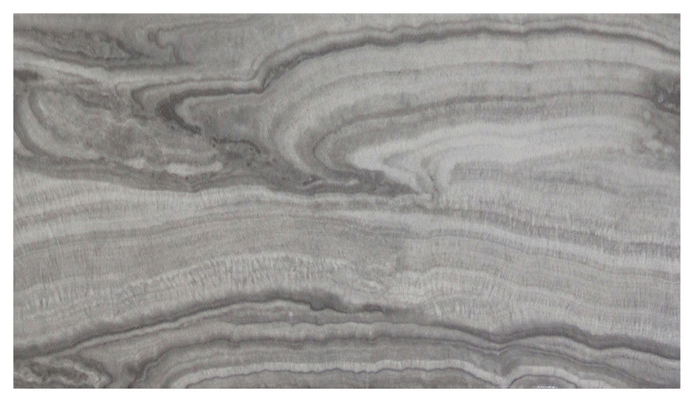 Contemporary Faux Marble, Stainless Steel Rectangular Dining Table, Light Gray