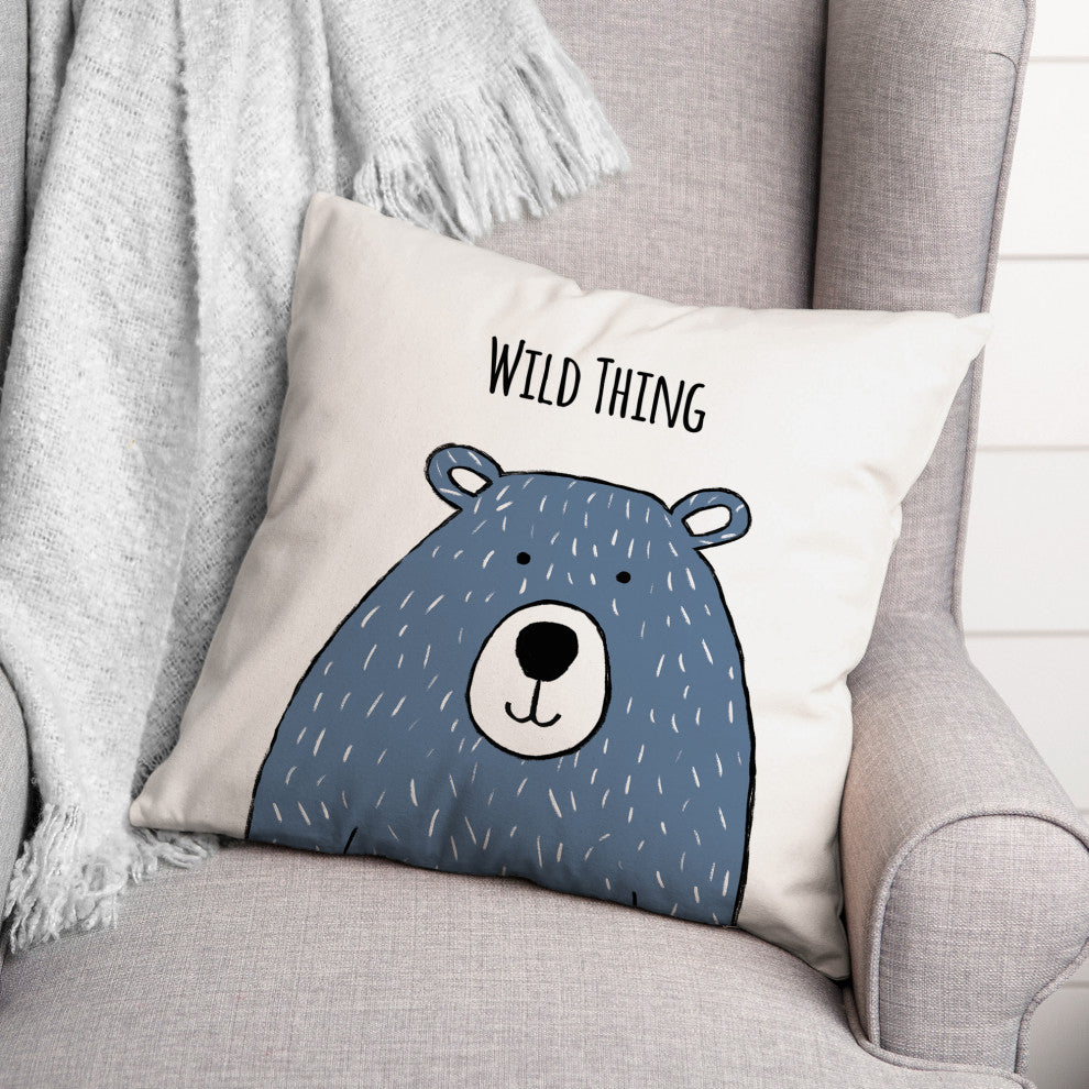Wild Thing Bear 16x16 Spun Poly Pillow