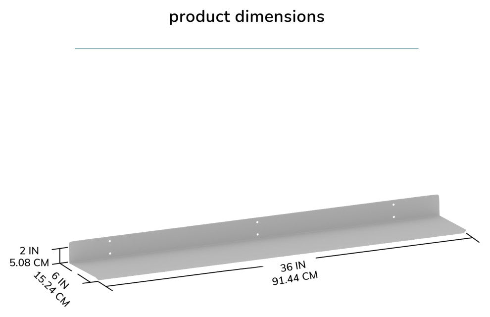 Billy Wall Mounted Shelves, White, 36"