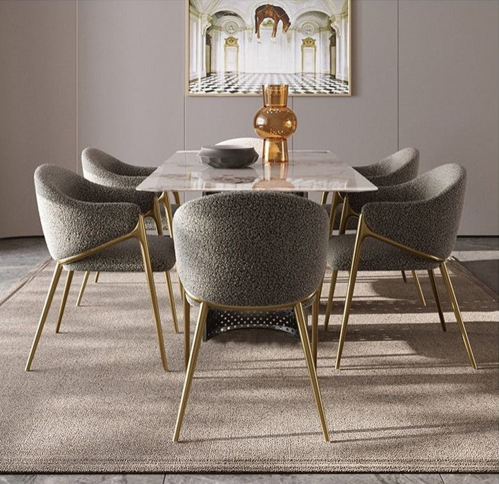 Light Luxury Postmodern Minimalist Dining Chair, Green