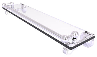 Pacific Grove 22" Glass Shelf with Dotted Accents, Satin Chrome