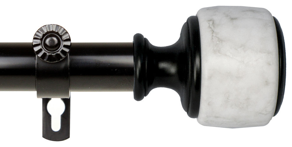 Adalynn 1" Diameter Curtain Rod, Black, 120-170"