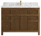 Sonoma Teak 48 Single Sink Bath Vanity in Dark Natural with 2" Carrara Marble