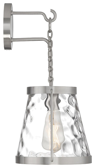 Crawford 1-Light Wall Sconce, Matte Black, Satin Nickel