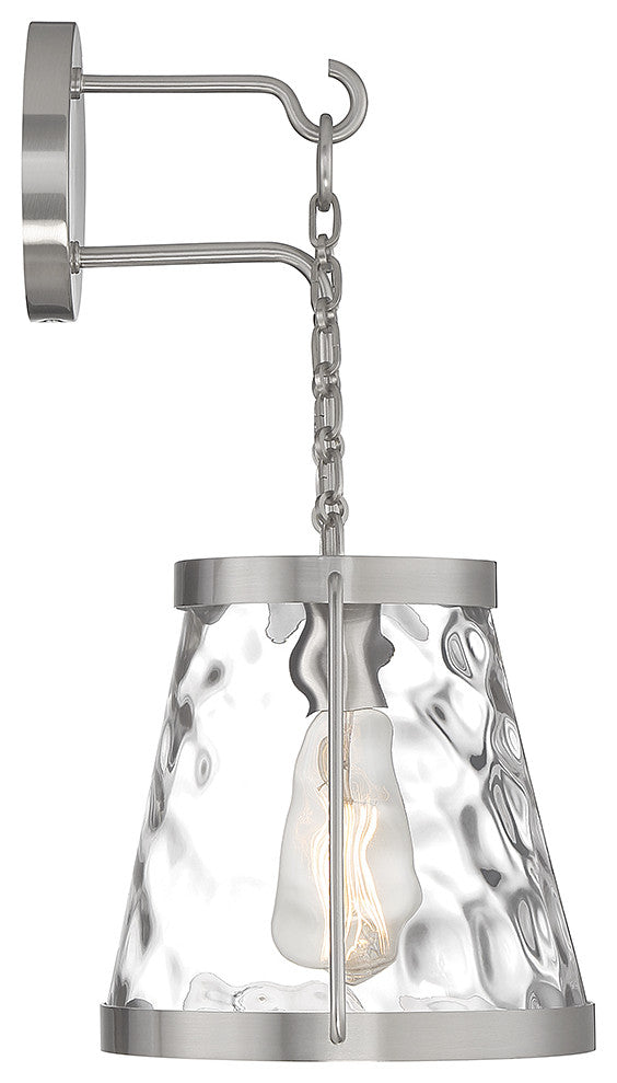 Crawford 1-Light Wall Sconce, Matte Black, Satin Nickel