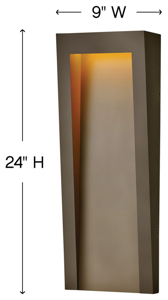 Hinkley Taper Large Wall Mount Lantern, Textured Oil Rubbed Bronze