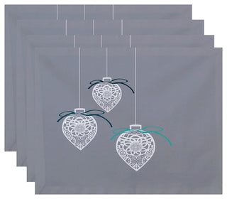 Decorative Holiday Placemat, Set of 4 Geometric, Gray
