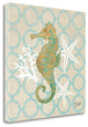 18" Beach Seahorse on Linen Giclee Print on Gallery Wrap Canvas Wall Art