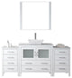 Dior 66" Single Bathroom Vanity, White With Marble Top, Square Sink