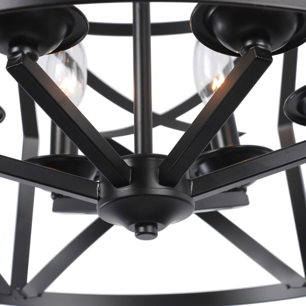 CHLOE Lighting CH6H801BK21-UP5 ALINA Farmhouse 5 Light MattBlack Ceiling Pendant