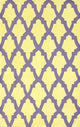 Hand Hooked Area Rug Cotton and Wool Trellis, Purple, 7''6"x9''6"