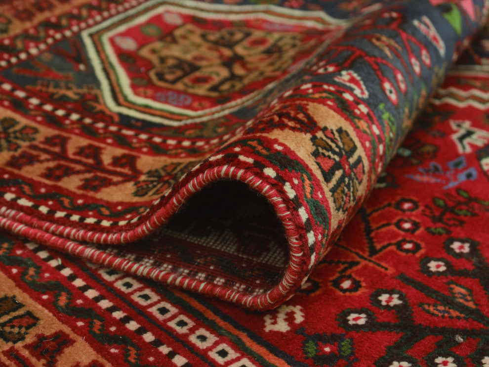Fine Vintage Distressed Adusa Red Rug