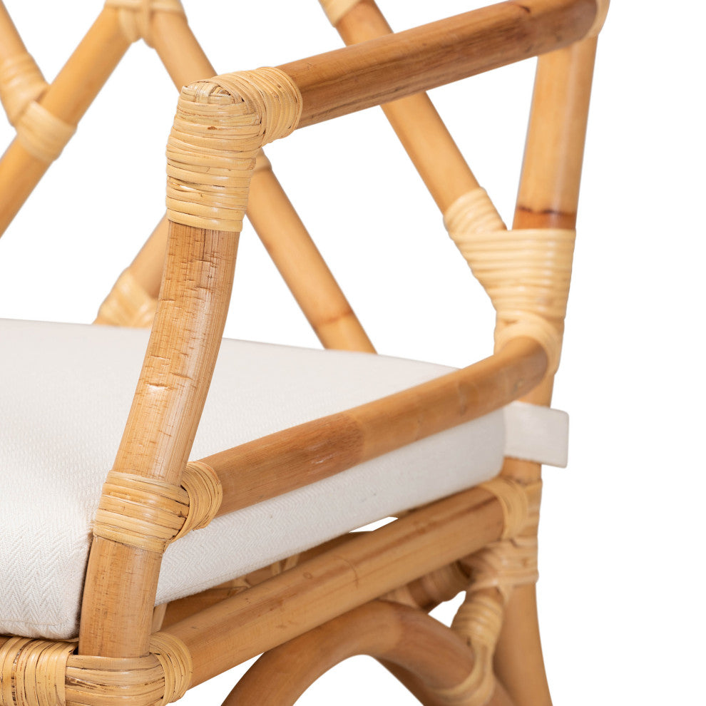 Baxton Studio Delta Modern and Contemporary Natural Finished Rattan Armchair