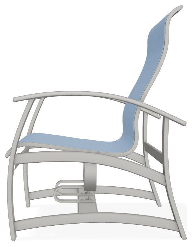 Belle Isle Sling Outdoor Hidden Motion Lounge Chair, Sky/Snow