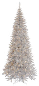 Vickerman 7.5'x40" Slim Fir Tree, Dura-Lit 500, 1238 Tips, Silver, Led
