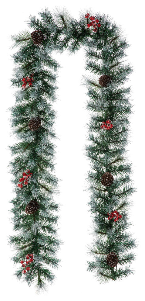 9' Pre-Lit Christmas Garland With 50 Warm White Lights With Timer