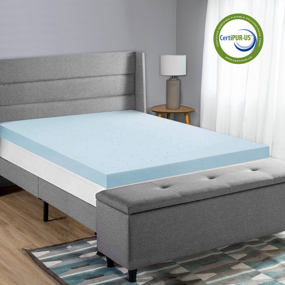 Delara 2" Gel Infused Memory Foam Mattress Topper, Cooling, King, 78x80"�