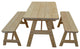 Pine Traditional Table With 2 Benches, Unfinished, 5 Foot, 2 Benches