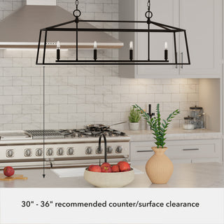 Fair Oaks Flat Matte Black 4 Light Chandelier
