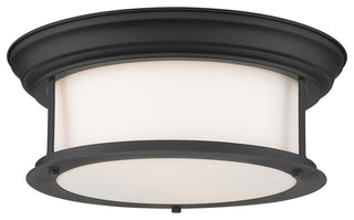 Sonna 2 Light Flush Mount in Matte Black with Matte Opal Glass Shade