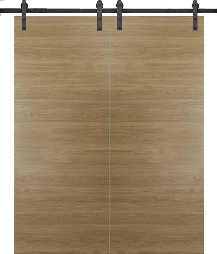 Sliding Double Barn Doors 64 x 80 & 13FT Rail | Planum 0010 Honey Ash
