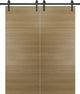 Sliding Double Barn Doors 64 x 80 & 13FT Rail | Planum 0010 Honey Ash