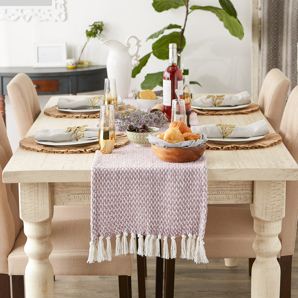 Pale Mauve Woven Table Runner 15x108